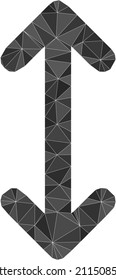 Lowpoly triangulated swap arrows vertically icon illustration. Vector swap arrows vertically icon is filled with triangle mosaic. Lowpoly swap arrows vertically is designed with chaotic triangles.