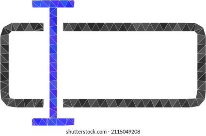 Lowpoly triangulated text field icon illustration. Vector text field icon is filled using triangles. Lowpoly text field is designed with random triangles.