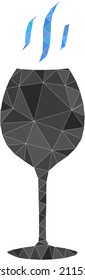 Low-Poly triangulated wine flavour icon illustration. Vector wine flavour icon is filled using triangle mosaic. Low-poly wine flavour is designed with randomized triangles.