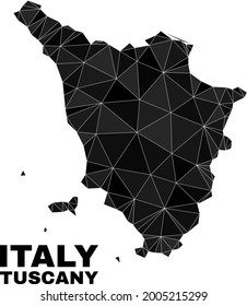 lowpoly Tuscany region map. Polygonal Tuscany region map vector designed with random triangles. Triangulated Tuscany region map polygonal collage for political posters.