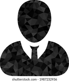Low-poly user profile combined with randomized filled triangles. Triangle user profile polygonal icon illustration. User Profile icon is filled with triangles.