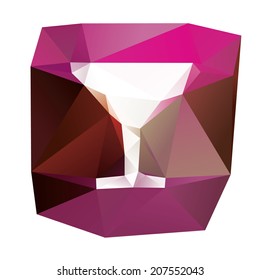 Lowpoly vector illustration with colorful background