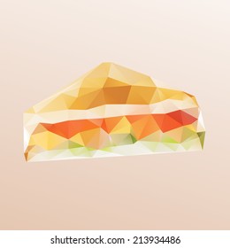 Lowpoly vector sandwich isolated