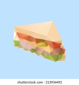 Lowpoly vector sandwich isolated