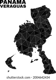 Landkarte mit niedriger Poly Veraguas. Polygonal Veraguas Provinz Karte Vektor kombiniert mit chaotischen Dreiecken. Triangulated Veraguas Provinz Karte polygonal Modell für patriotische Illustrationen.
