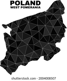 Low-poly West Pomeranian Voivodeship map. Polygonal West Pomeranian Voivodeship map vector combined from scattered triangles.