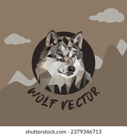 lowpoly wolf vector abstract style