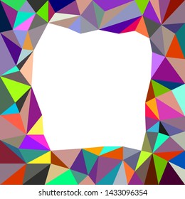 Low-polygonal abstract asymmetric colorful triangle frame