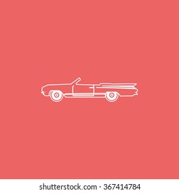 Lowrider illustration. Flat icon.