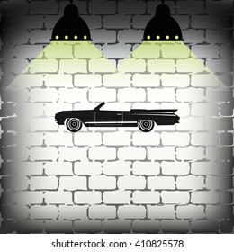 Lowrider illustration. Flat icon.