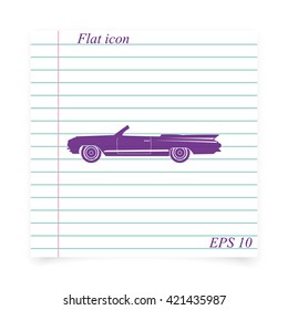 Lowrider illustration. Flat icon.