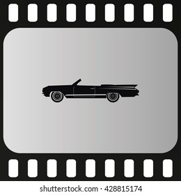 Lowrider illustration. Flat icon.