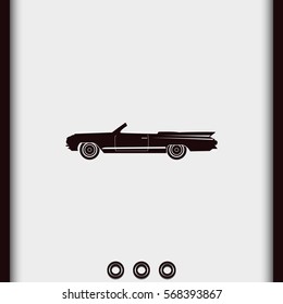 Lowrider illustration. Flat icon.