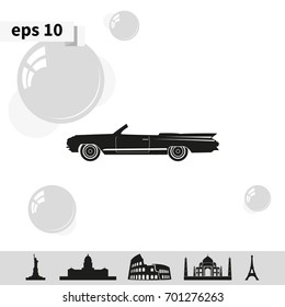 Lowrider illustration. Flat icon.