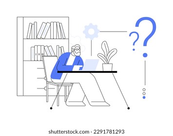 Low-technical communication abstract concept vector illustration. Trouble with using technology, special devices for older people, lo-tech systems, supportive communication abstract metaphor.