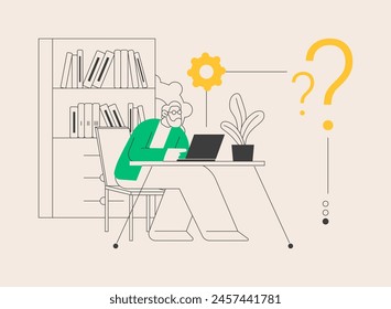 Low-technical communication abstract concept vector illustration. Trouble with using technology, special devices for older people, lo-tech systems, supportive communication abstract metaphor.