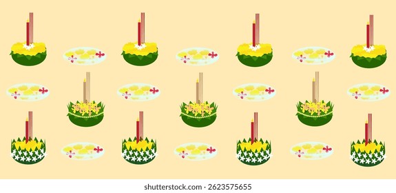 loy krathong background for card, fabric and printing.