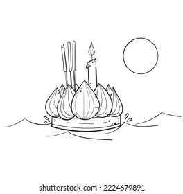 Loy Krathong - Festival of Candlelight, Floating Lotus, Goddess of Water from Thailand