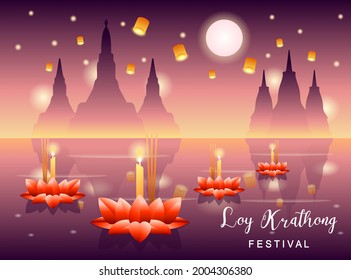 Loy Krathong festival design concept