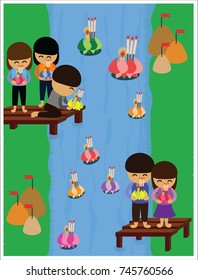 Loy Krathong Festival is famous event that held in Asia every year