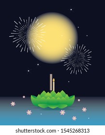 Loy Krathong festival in the full moon is ild Asia culture