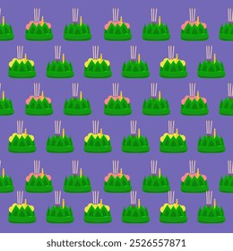 Loy Krathong Festival in Thailand, Graphic vector, Seamless pattern