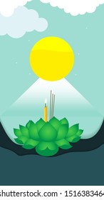 Loy Krathong Festival vector - App design screen mobile