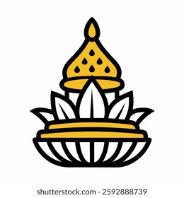 Loy krathong icon doodle illustration. loy krathong doodle icon sketch vector. loy krathong sign. isolated symbol illustration.vector illustration on white background.