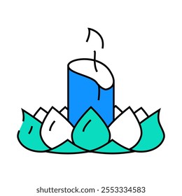 loy krathong line icon vector. loy krathong sign. isolated symbol illustration