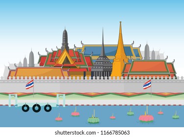 Loy Krathong. Thailand festival of paying respect on the full moon of the twelfth month in the Thailand
