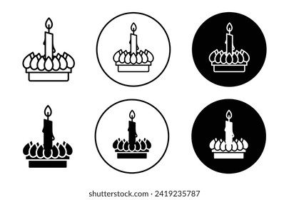 Loy krathong vector icon set collection. Loy krathong Outline flat Icon.