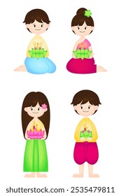 Loy Kratong Thai Festival illustration