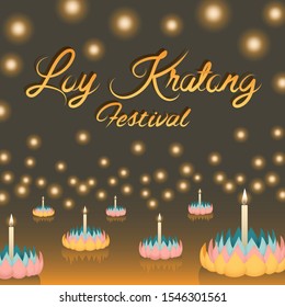 Loy Kratong Thailand Festival Vector