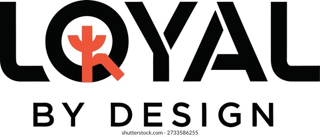 Loyal By Design minimalistische Typografie T-Shirt Design Vektorgrafik für Markenidentität Vertrauen und professionelle Engagement Statement Projekte auf transparentem Hintergrund.