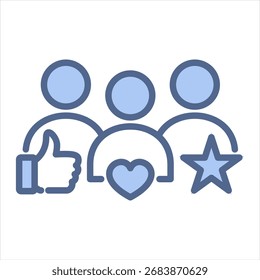 Ilustración vectorial del icono azul del Cliente leal