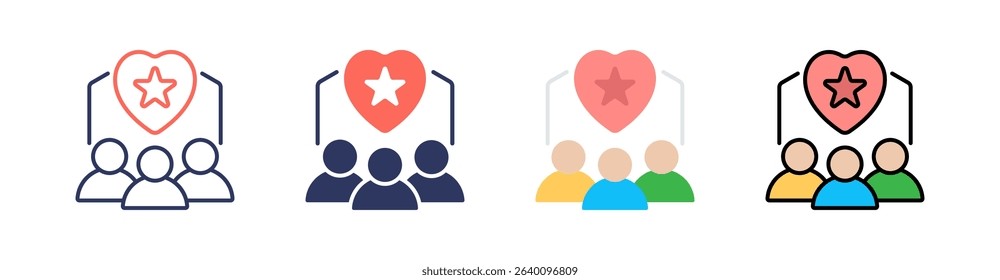 Loyal Customer Multi Style Icon Set Vector