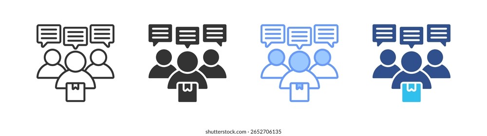 Loyal Customer Multi Style Icon Set Vector