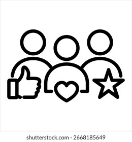 Loyal Customer Outline Icon Vektorgrafik