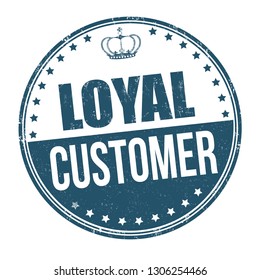 Loyal customer sign or stamp on white background, vector illustration