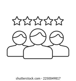 Loyal customers vector icon. Line sign for mobile concept and web design. Symbol, logo illustration. Vector graphics