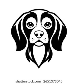 Icône glyphe fidèle de visage de chien beagle