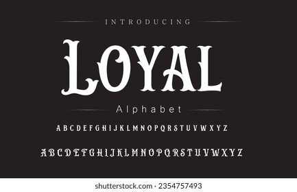 Loyal Vintage Brush Script Modern Font. Retro-Schrift. Vektorgrafik.