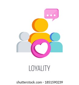 Loyality Brand Icon. Loyal Consumer. Regular Customer. Recurring Purchases. Target Audience. Flat Vector Illustration