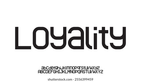 Loyality, Minimal modern alphabet fonts. Typography minimalist urban digital fashion future creative logo font. vector illustration
