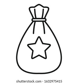 Loyalty bag icon. Outline loyalty bag vector icon for web design isolated on white background