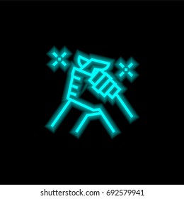 Loyalty blue glowing neon ui ux icon. Glowing sign logo vector