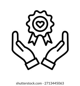 Ilustración vectorial de icono de esquema de bono de fidelidad