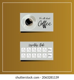 Loyalty card for coffee shop. Vector illustration