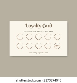 Loyalty Card Design For Cafe Coffee. Gift Card Design