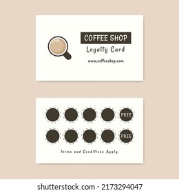 Loyalty Card Design For Cafe Coffee. Gift Card Design